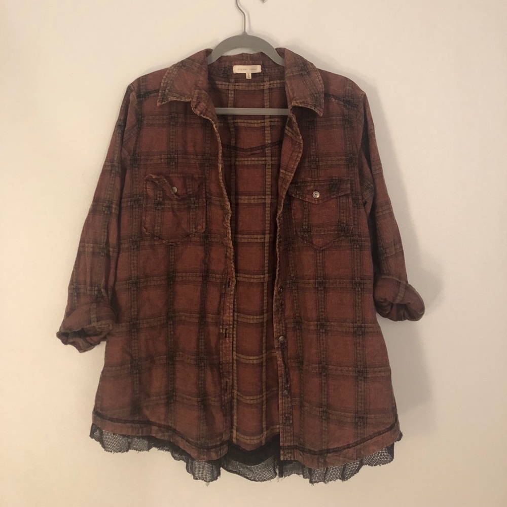 Gilded intent plaid button up shirt size L